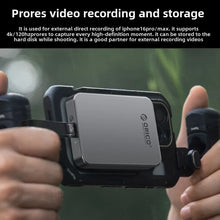 Load image into Gallery viewer, ORICO Mini Magnetic External SSD Portable Solid State 480MB/s Hard Drive for IPhone 16 15 Pro/Max ProRes 4K HDR Record and Store