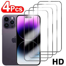 将图片加载到图库查看器,4Pcs Full Cover Screen Protectors for IPhone 13 11 12 Pro Max Mini 13Pro 11Pro 14 PRO XS MAX X XR SE 6S 8 7 Plus Tempered Glass Ultra Clear Tempered Glass Case Friendly Easy to Install Screen Protector