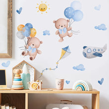 将图片加载到图库查看器,Pink Cartoon Bear Wall Stickers for Kids & Nursery Room Decor