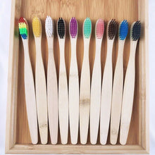 Load image into Gallery viewer, 30pcs ECO Friendly Toothbrush Bamboo Toothbrushes Resuable Portable Adult Wooden Soft Tooth Brush For Home Travel Hotel