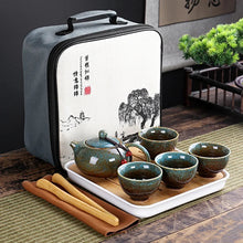 Load image into Gallery viewer, Portable Chinese Kung Fu Travel Tea Set with Carrying Bag & Gaiwan