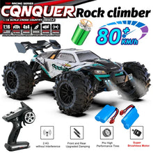 Load image into Gallery viewer, 4WD RC Off-Road Car - 1:16 High-Speed Brushless Truck, 50-80KM/H, 4x4 Drift Racing Toy for Kids & Adults