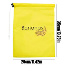 Load image into Gallery viewer, Durable Yellow Banana Storage Bag – Insulated Fresh-Keep Drawstring Bag for Fruits & Vegetables | Reusable Banana Preservation Pouch