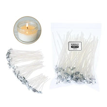 Load image into Gallery viewer, 120Pcs Waxed Cotton Candle Wicks with Metal Stand β Smokeless Pre-Waxed Wick Set for DIY Candle Making, Soy & Paraffin Wax Supplies