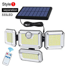 Load image into Gallery viewer, 122/333 LED Solar Motion Sensor Lights – IP65 Waterproof Outdoor Wall Lamp with 3 Modes for Garage, Yard & Corridor