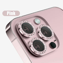 将图片加载到图库查看器,Glitter Diamond Rhinestones Metal Ring Camera Tempered Glass For iPhone 11 12 13 14 Pro Max Mini Plus Lens Protector Full Cover 9H Tempered Glass Camera Lens Protector Metal Single Ring Full Coverage Camera Lens Protector