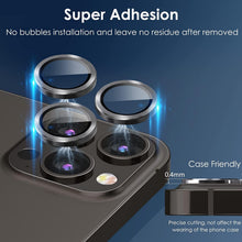 Load image into Gallery viewer, Camera Lens Protector for iPhone 14 Pro Max Plus 13 12 Mini 14Pro iPhone14 13Pro 14Plus 12Pro Glass Protection Protective Film Metallic Camera Ring Lens Protector with Glass Cover