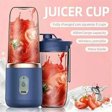 Load image into Gallery viewer, Portable Electric Blender Bottle – 6-Blade Smoothie Maker USB