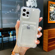 Load image into Gallery viewer, Phone Case For IPhone 12 13 14 Mini Case For iphone Cute Case Cover Soft Silicone Wallet Card Holder Clear Heavy Duty Protective Crystal Clear Back Cover with Shockproof Bumper Case