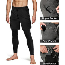 Load image into Gallery viewer, Men’s 2-in-1 Quick-Dry Training Pants – Athletic Joggers for Running, Gym & Fitness