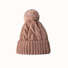 Load image into Gallery viewer, New Winter Twist Knitting Hat For Women Fur Pompom Thick Plush Cap Beanie Solid Color Ladies Warm Ski Snow Skullies Beanies