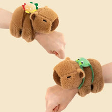 Load image into Gallery viewer, Kawaii Capybara Plush Slap Snap Wristband β Funny Kids Toy Bracelet