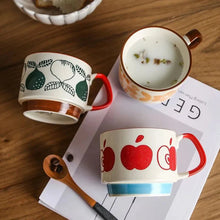 Load image into Gallery viewer, Japanese Flower Coffee Mug Set – Retro Ceramic Cup
