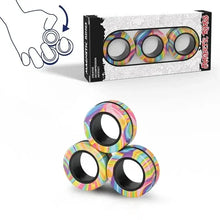 Load image into Gallery viewer, Magnetic Spinner Rings Fidget Toy Set – 3PCS Anti-Stress Magnetic Rings for Anxiety Relief and Focus