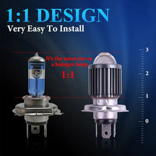 Load image into Gallery viewer, 1PC H4 LED Motorcycle Headlight H6 BA20D P15D CSP Led Lens White Yellow Hi Lo Beam Spotlight Motorbike Scooter Running Lamp