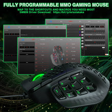 Load image into Gallery viewer, SOLAKAKA SM809 Wired Gaming Mouse 16 Side Buttons 22800 DPI Programmable Macro MMO Mouse Gamer PAW3311 Honeycomb Ergonomic RGB