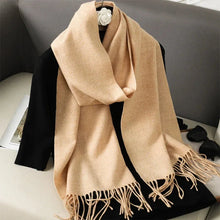 Load image into Gallery viewer, 62-Color Winter Cashmere Scarf – Warm Tassel Pashmina Wrap for Women