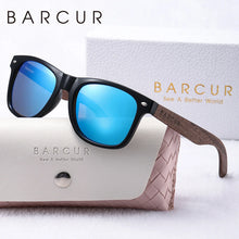 将图片加载到图库查看器,BARCUR Natural Wood Polarized PC Oval Women’s Sunglasses Dark Luxury Texture Wooden Mirror Legs UVA/UVB Protection Stylish Fashion Women's Sunglasses for Summer