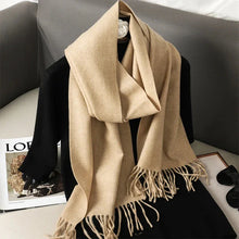 Load image into Gallery viewer, 62-Color Winter Cashmere Scarf – Warm Tassel Pashmina Wrap for Women