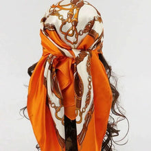 Load image into Gallery viewer, Satin Square Scarf – Elegant 2025 Print Hijab, Shawl & Hair Wrap