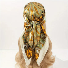 Load image into Gallery viewer, Satin Square Scarf – Elegant 2025 Print Hijab, Shawl & Hair Wrap