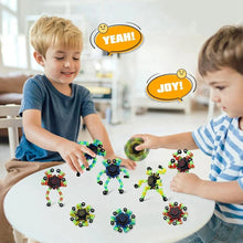 将图片加载到图库查看器,4PCS Glow-in-the-Dark Fidget Spinners – Deformable Robot Sensory Toys for Kids & Adults | Stress Relief Fingertip Gyro Party Favors
