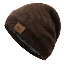 Load image into Gallery viewer, Unisex URGENTMAN Labal Winter Hats Solid Color Knitted Hats For Men And Women Beanie Cap Outdoor Add Fur Lining Warm Sports Hats