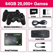 Load image into Gallery viewer, Video Game Console Built-in 20000+ Games Retro Handheld Game Player 64G 4K TV Game Stick 2.4G Wireless Controller Gamepad