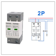 Load image into Gallery viewer, AC SPD Surge Protection 2P 3P 4P 10〜20KA/20〜40KA /30KA〜60KA House Lightning Protector Low-Voltage Arrester Protective Device