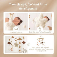 Load image into Gallery viewer, Wooden Baby Crib Mobile with Music Box Bell