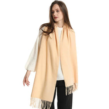 Load image into Gallery viewer, 62-Color Winter Cashmere Scarf – Warm Tassel Pashmina Wrap for Women