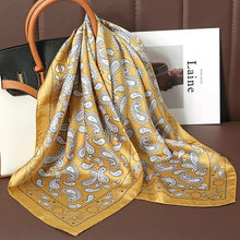 Load image into Gallery viewer, Luxury Satin Silk Square Scarf – Shawl, Hijab & Fashion Wrap 2023