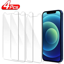 Load image into Gallery viewer, 4Pcs Protective Glass for IPhone 13 11 12 Pro Max Screen Protector for IPhone XR XS Max 6 7 8 Plus Full Cover Tempered Glass Unbreakable Screen Protector With Edge to Edge Coverage iPhone Glass