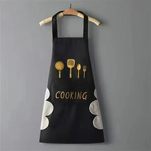 将图片加载到图库查看器,Unisex Adjustable Kitchen Apron – Solid Color PVC Cooking Apron with Pocket