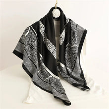 Load image into Gallery viewer, 90x90cm Square Silk-Feel Scarf – Luxury Women’s Shawl & Head Wrap