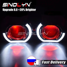 Load image into Gallery viewer, Sinolyn Angel Eyes 2.5 Inch Bi Xenon Lenses For Headlights H7 H4 Car Lights Projector Lens DRL Devil Headlight Car Accessories