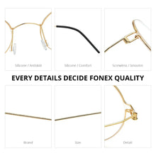 Load image into Gallery viewer, FONEX Screwless Round Eyeglasses – Titanium Alloy Frame for Men & Women