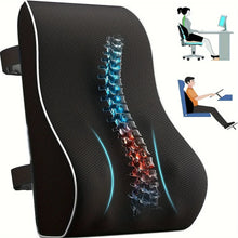 将图片加载到图库查看器,Ergonomic Memory Foam Lumbar Support Cushion – Back Pillow for Office Chair, Car, and Home Use