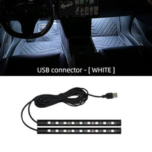 Load image into Gallery viewer, 2-in-1 LED Car Neon Interior Light – USB & Cigarette Lighter Footwell Ambient Light, Car Backlight Atmosphere Lamp Accessories