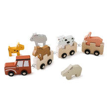 Load image into Gallery viewer, Wooden Train Birthday Toy Montessori Baby Learning