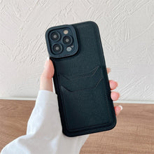 Load image into Gallery viewer, Luxury Leather Square Silicone Wallet Card Holder Phone Case For iPhone 13 12 11 14 Pro Max XS XR X Shockproof Cover Luxury Shockproof Phone Case