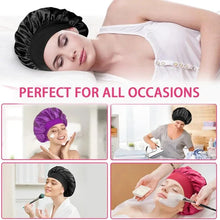 Load image into Gallery viewer, Women’s Satin Bonnet – Wide-Brim Night Sleeping & Hair Care Cap