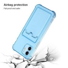 将图片加载到图库查看器,Simple Clear Silicone Wallet Case for iPhone 14 13 12 11 Pro XS Max X XR Shockproof Lens Protection Card Cover Shockproof Soft Bumper Clear Case Classic Stylish Case
