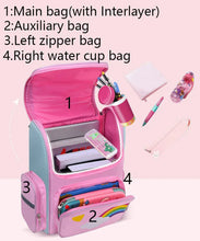 Load image into Gallery viewer, Kid Unicorn Backpack for Girls – Rainbow Eyes Waterproof School Bag