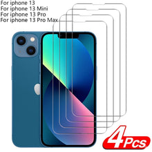 将图片加载到图库查看器,4Pcs Protective glass on For iPhone 14 13 12 11 Pro Max XS XR Mini screen protector Tempered glass For iphone 7 8 14 Plus glass Clear Screen Protector Guard Anti Scratch Screen Protector For iPhone