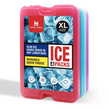 Load image into Gallery viewer, Slim Reusable Ice Packs for Lunch Box – Long-Lasting Freezer Cool Packs for Lunch Bags & Coolers (Set of 4)
