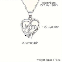 Load image into Gallery viewer, Elegant Style Heart shaped Pendant Necklace Hollow Design Mother's Day Gift Party Suitable for Best Friends Without Box