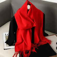 Load image into Gallery viewer, 62-Color Winter Cashmere Scarf – Warm Tassel Pashmina Wrap for Women