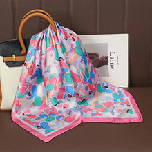 Load image into Gallery viewer, Luxury Satin Silk Square Scarf – Shawl, Hijab & Fashion Wrap 2023