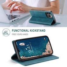 Load image into Gallery viewer, Vintage Wallet Case Card Holder Kickstand Built-in Magnetic Flip Leather Case for iPhone Leather Cases for iPhone 14 13 12 11 Pro Max Mini XR XS Max 8 7 6s Plus Wallet Flip Cover